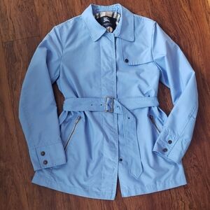 Burberry Women's Blue Belted Trench Coat Size 6R